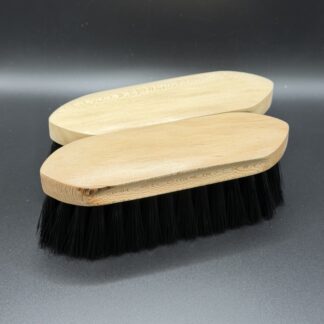 Paardenborstel zacht zwart met naam of logo