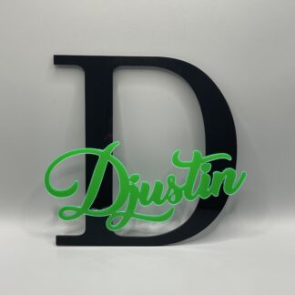 Acryl naambord Djustin