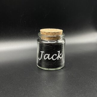 Glazen potje rond met tekst