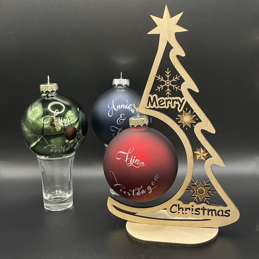 Kerstballen met houder