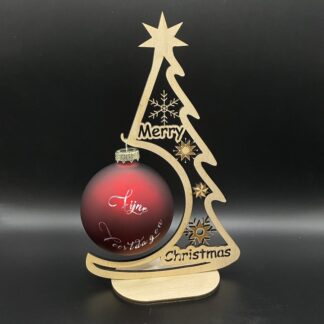 Kerstbal rood mat houder