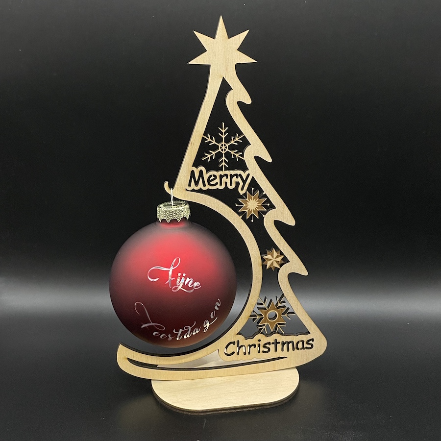 Kerstbal rood mat houder