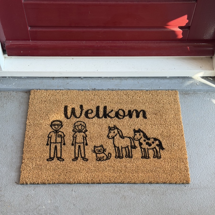 Kokosmat gepersonaliseerd voordeur