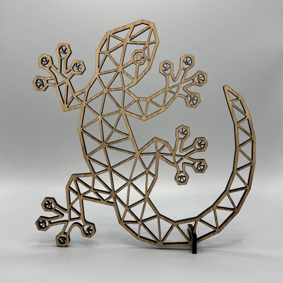 Geometrische gekko eiken voetjes