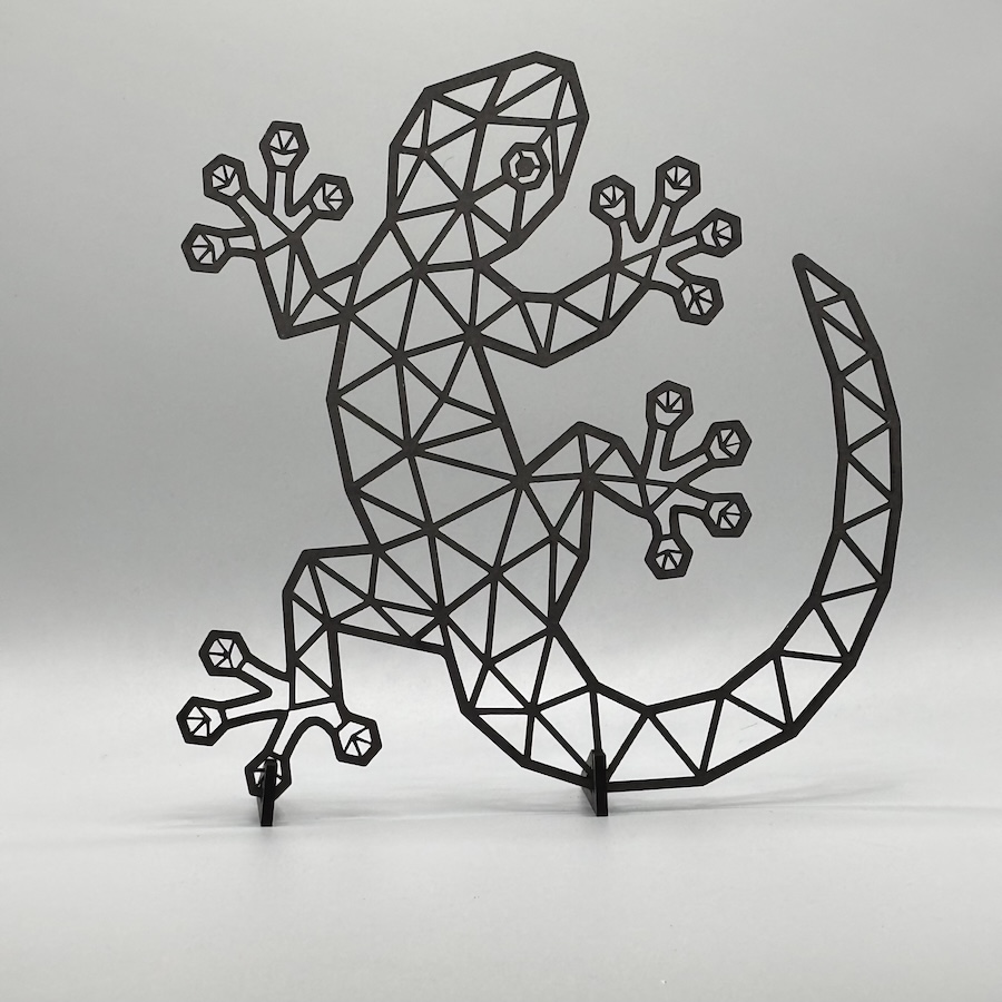 Geometrische gekko zwart voetjes