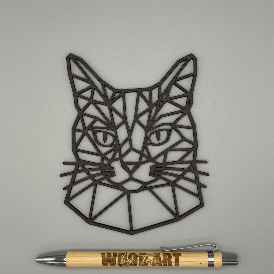 Geometrische kat met schaal zwart