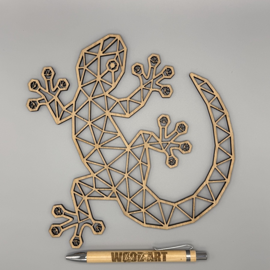 Geometrische gekko eiken schaal