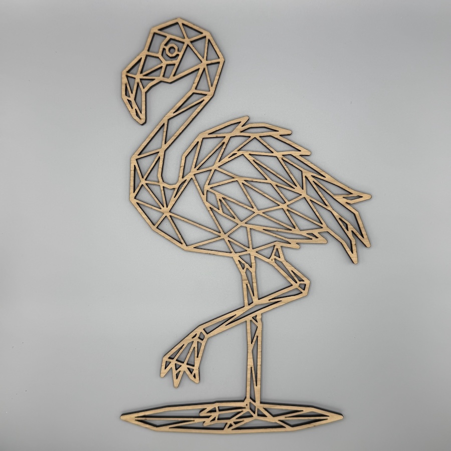 Geometrische flamingo eiken