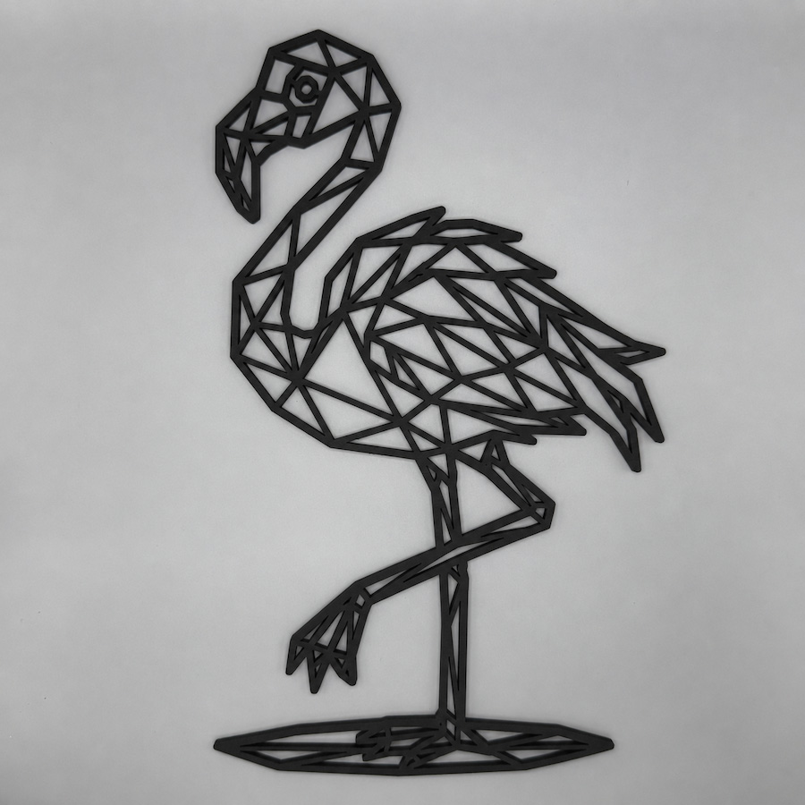 Geometrische flamingo zwart